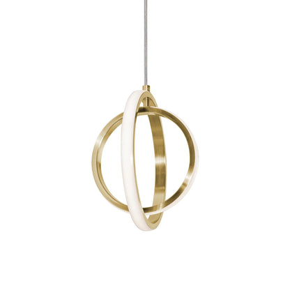 Lock LED Pendant Light in Satin Brass.