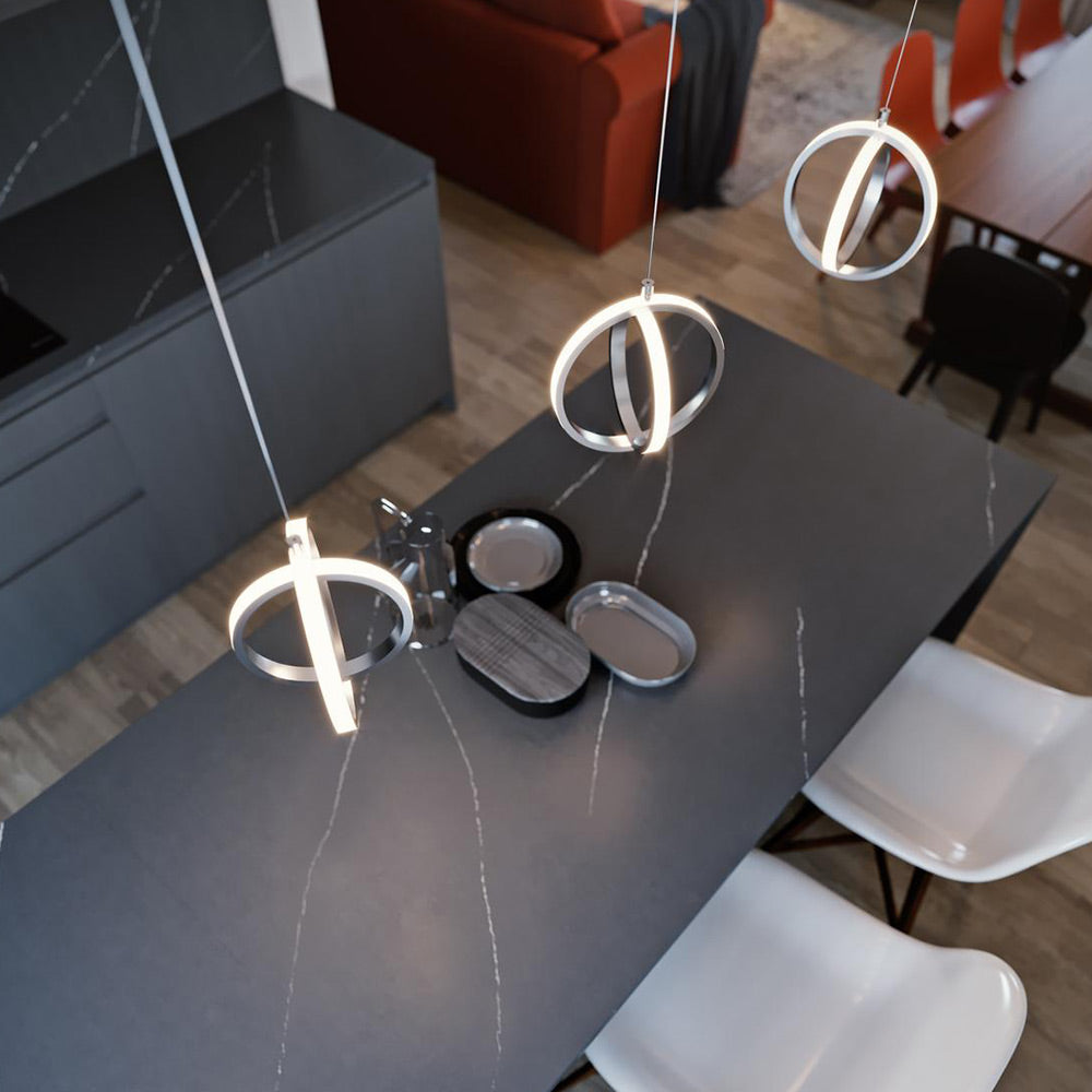 Lock LED Pendant Light in dining room.