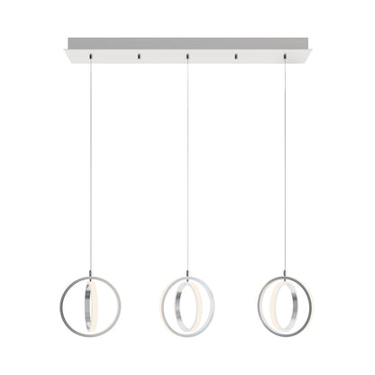 Lock Linear LED Pendant Light in Satin Nickel.