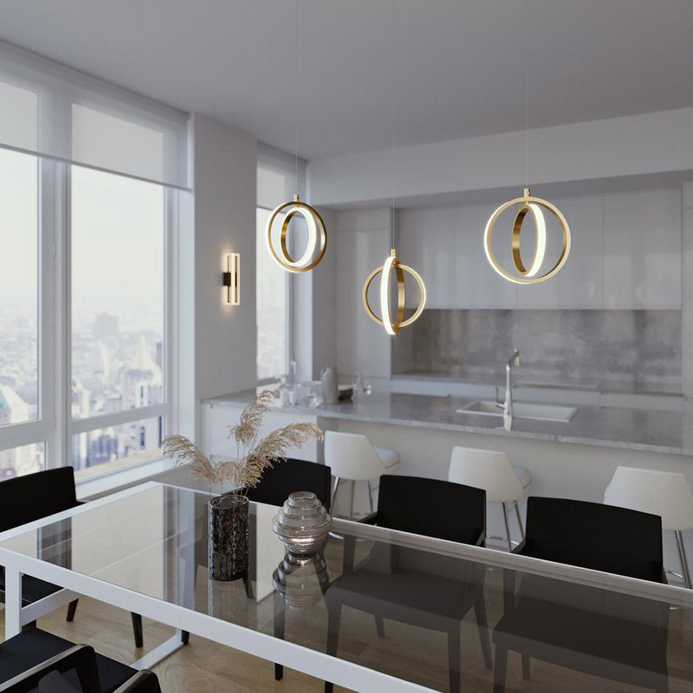 Lock Linear LED Pendant Light in dining room.