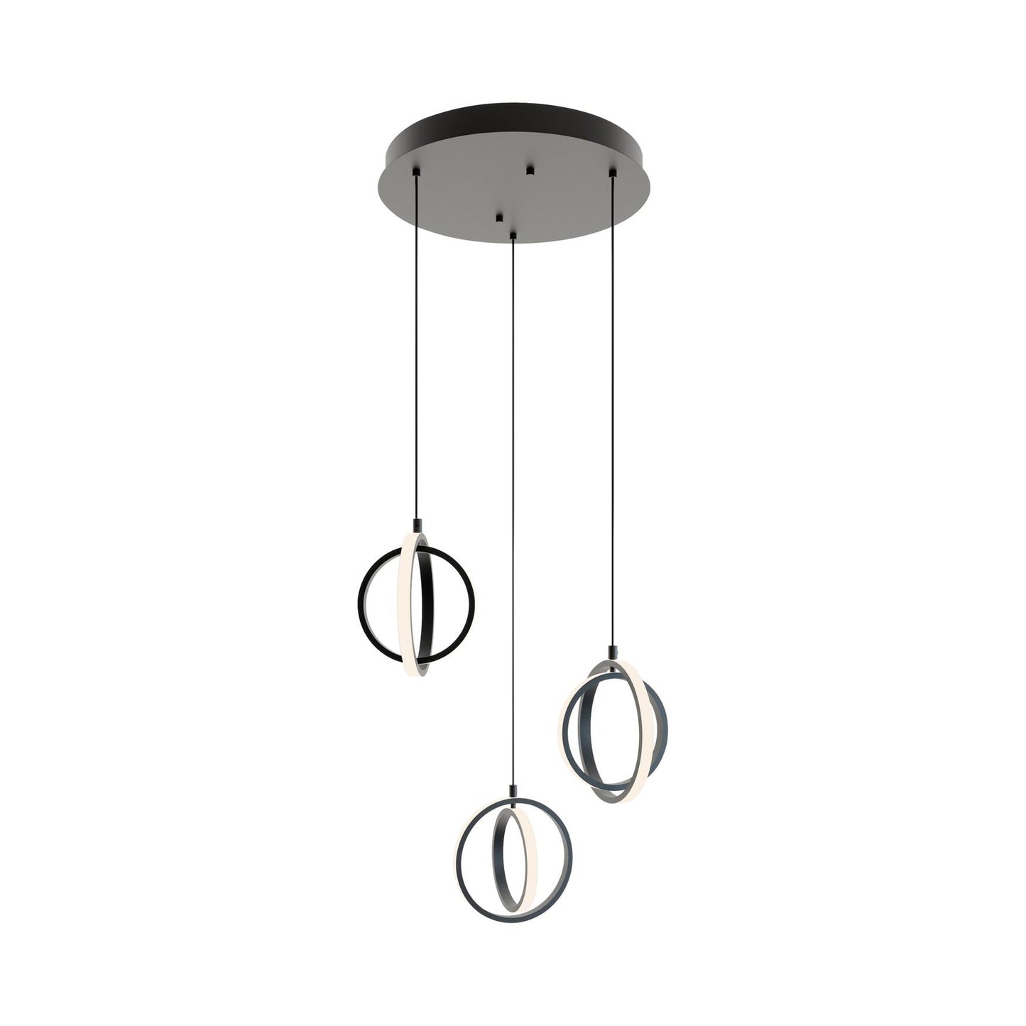 Lock Round LED Pendant Light in Black.