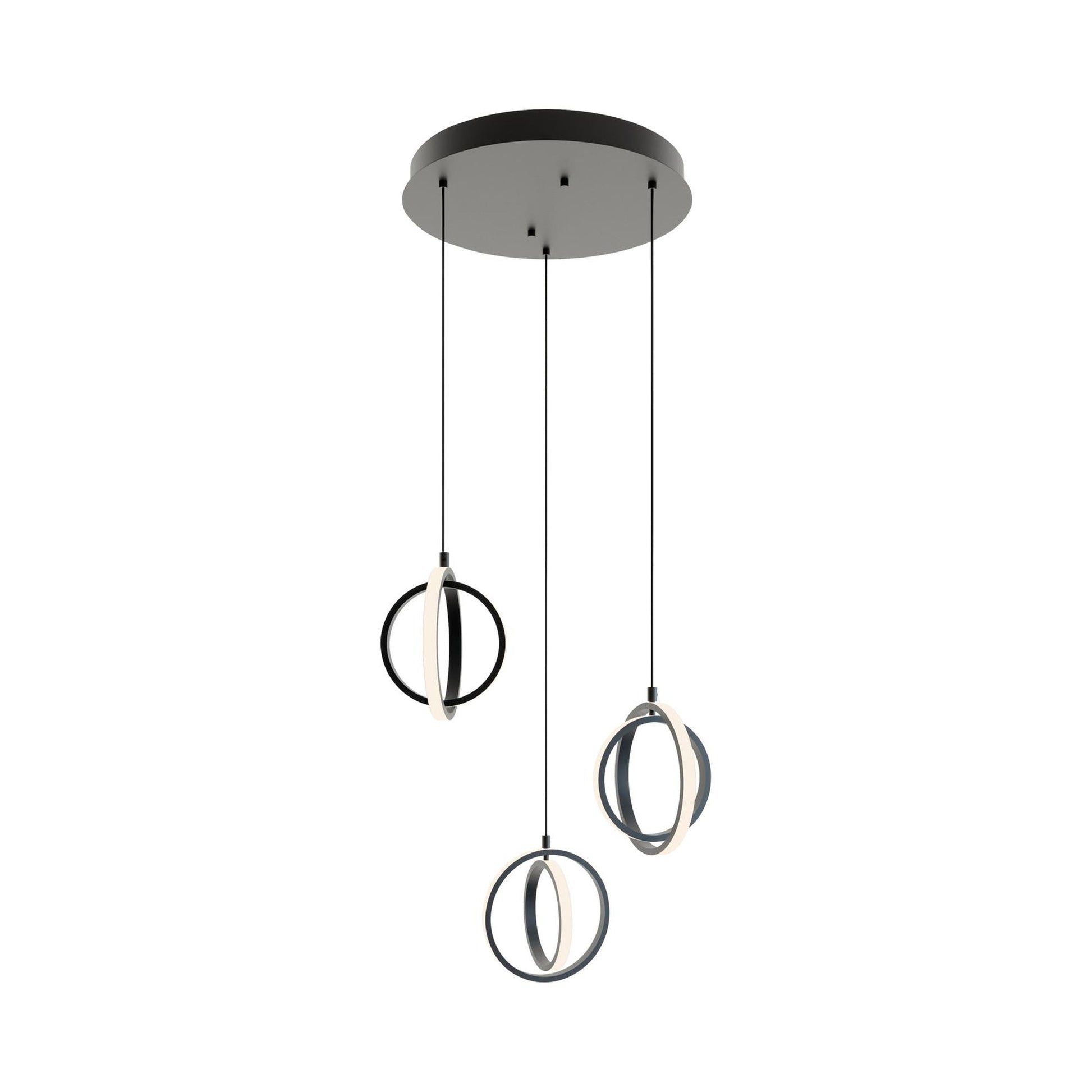 Lock Round LED Pendant Light in Black.