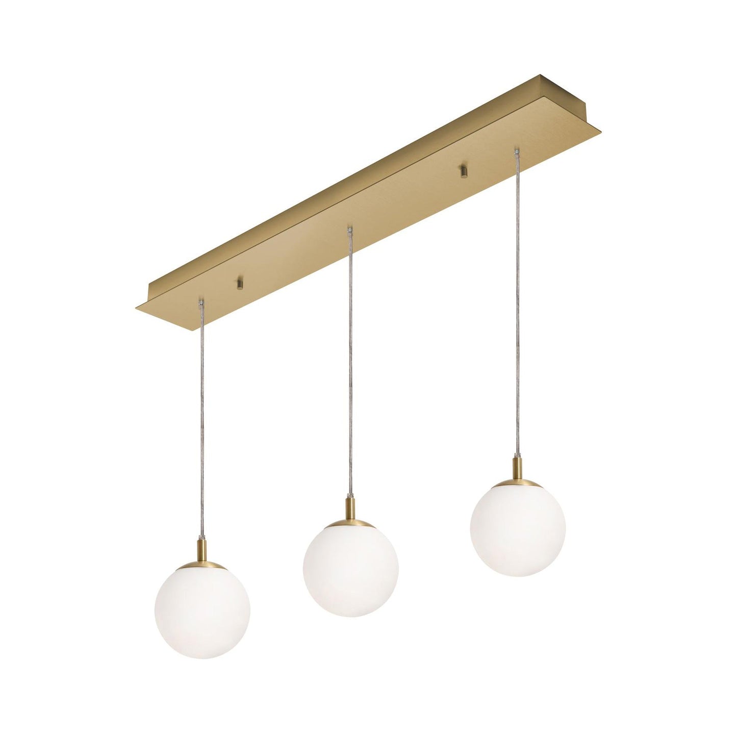 Loretto Linear Pendant Light in Satin Brass.
