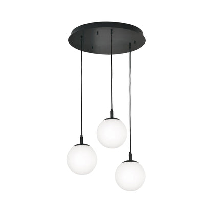 Loretto Round Pendant Light in Black (3-Light).