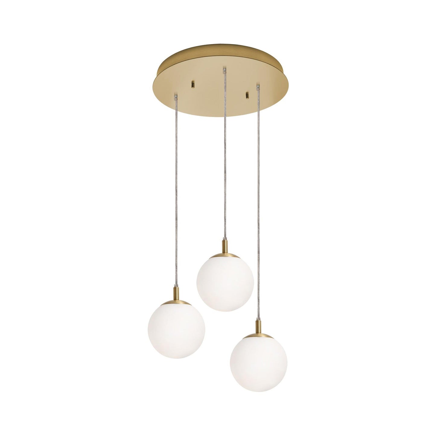 Loretto Round Pendant Light in Satin Brass (3-Light).