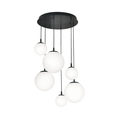 Loretto Round Pendant Light in Black (6-Light).