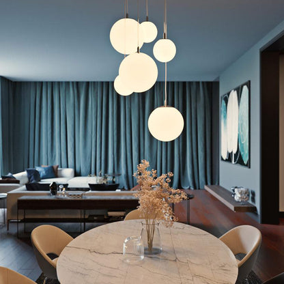 Loretto Round Pendant Light in living room.