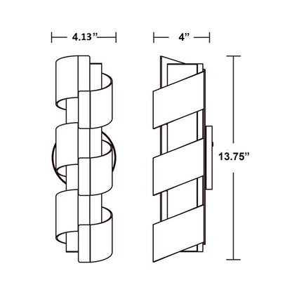 Louie LED Wall Light - line drawing.
