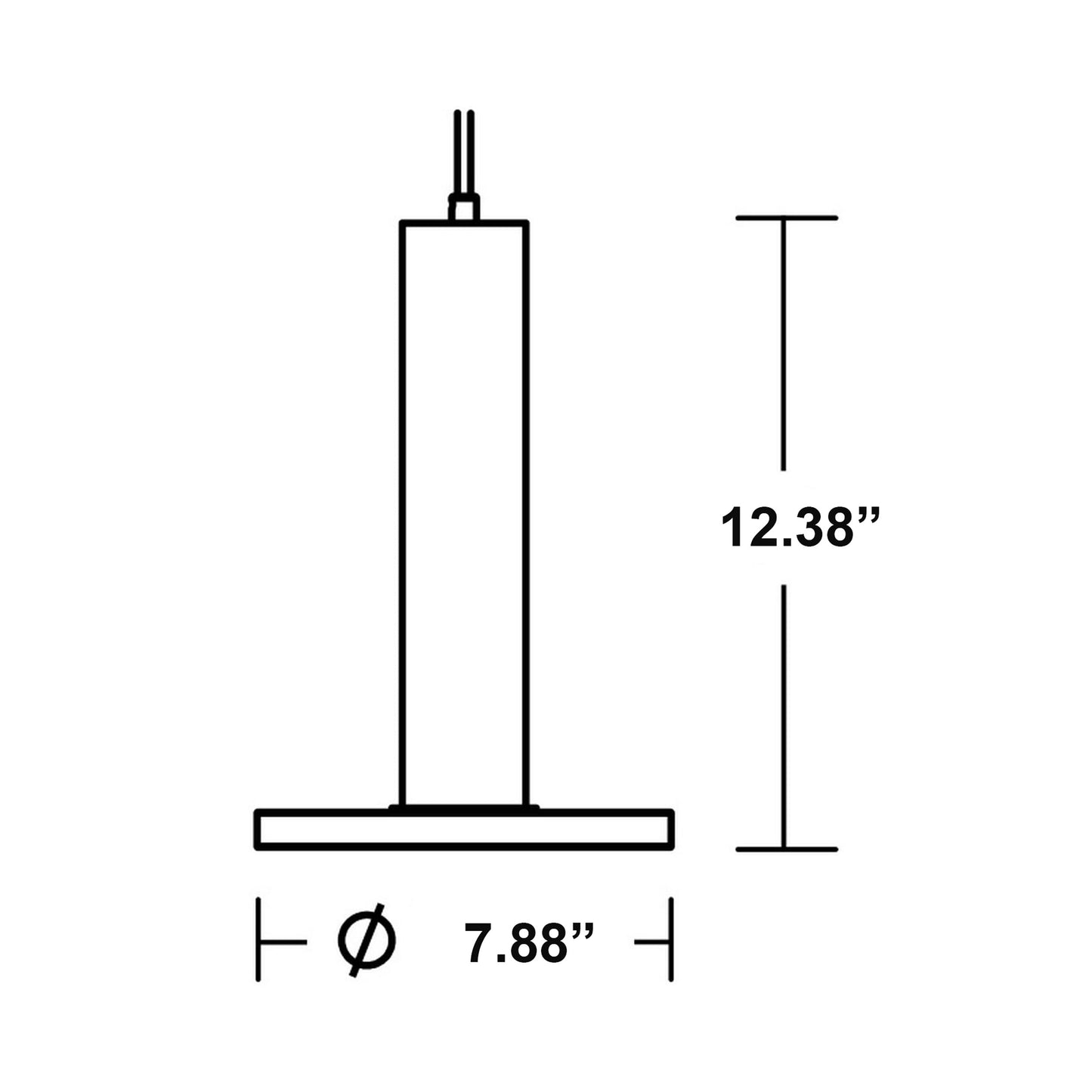 Luna LED Pendant Light - line drawing.