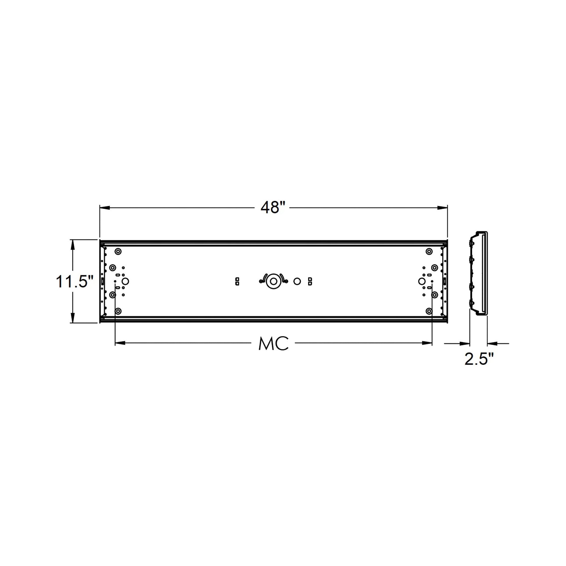 AFX Lighting LWL LED Flush Mount Ceiling Light - line drawing.