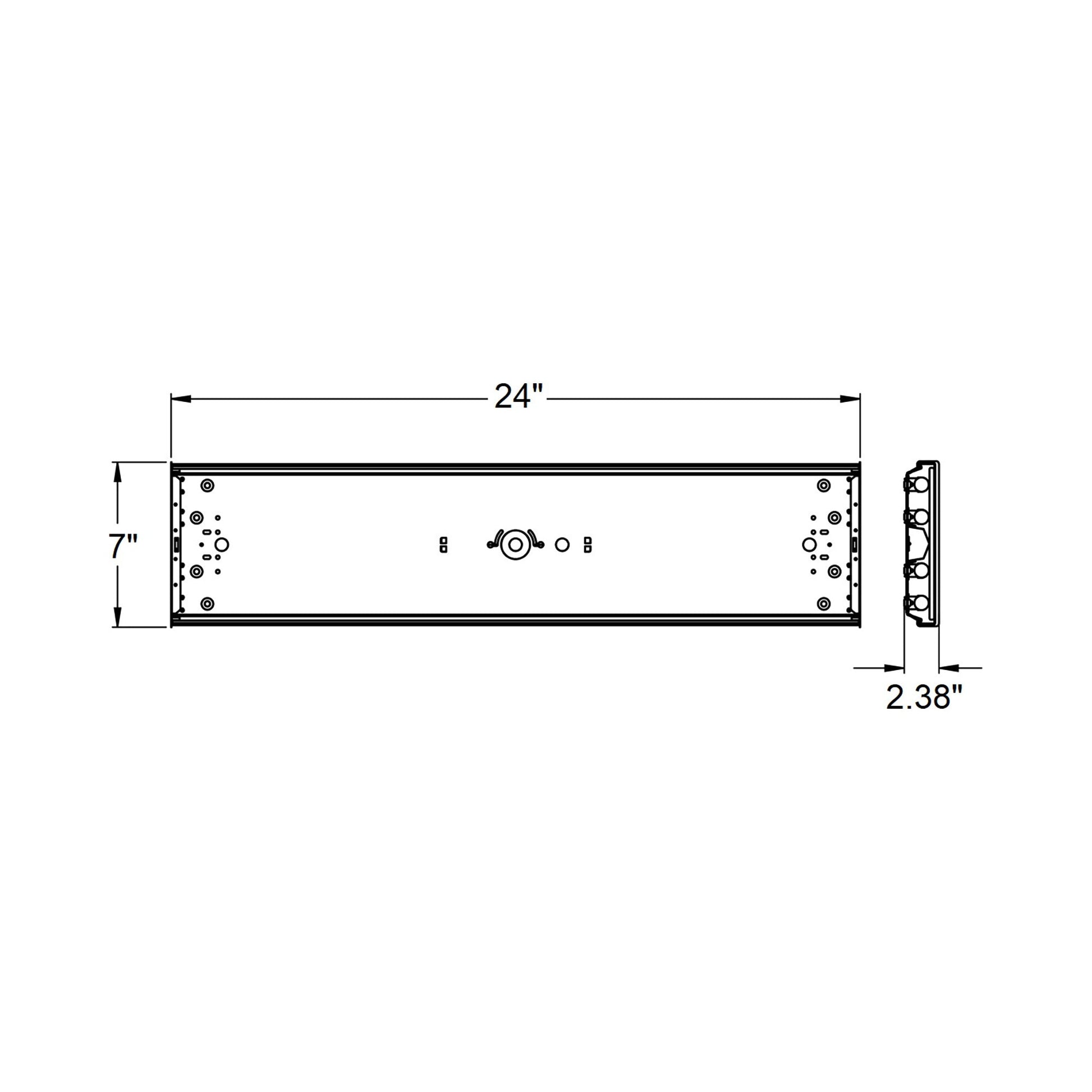 AFX Lighting LWL Tube Flush Mount Ceiling Light - line drawing.