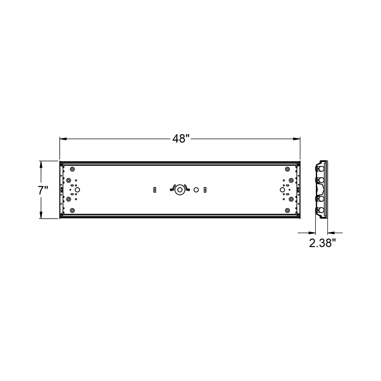 AFX Lighting LWL Tube Flush Mount Ceiling Light - line drawing.