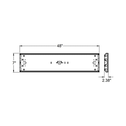 AFX Lighting LWL Tube Flush Mount Ceiling Light - line drawing.
