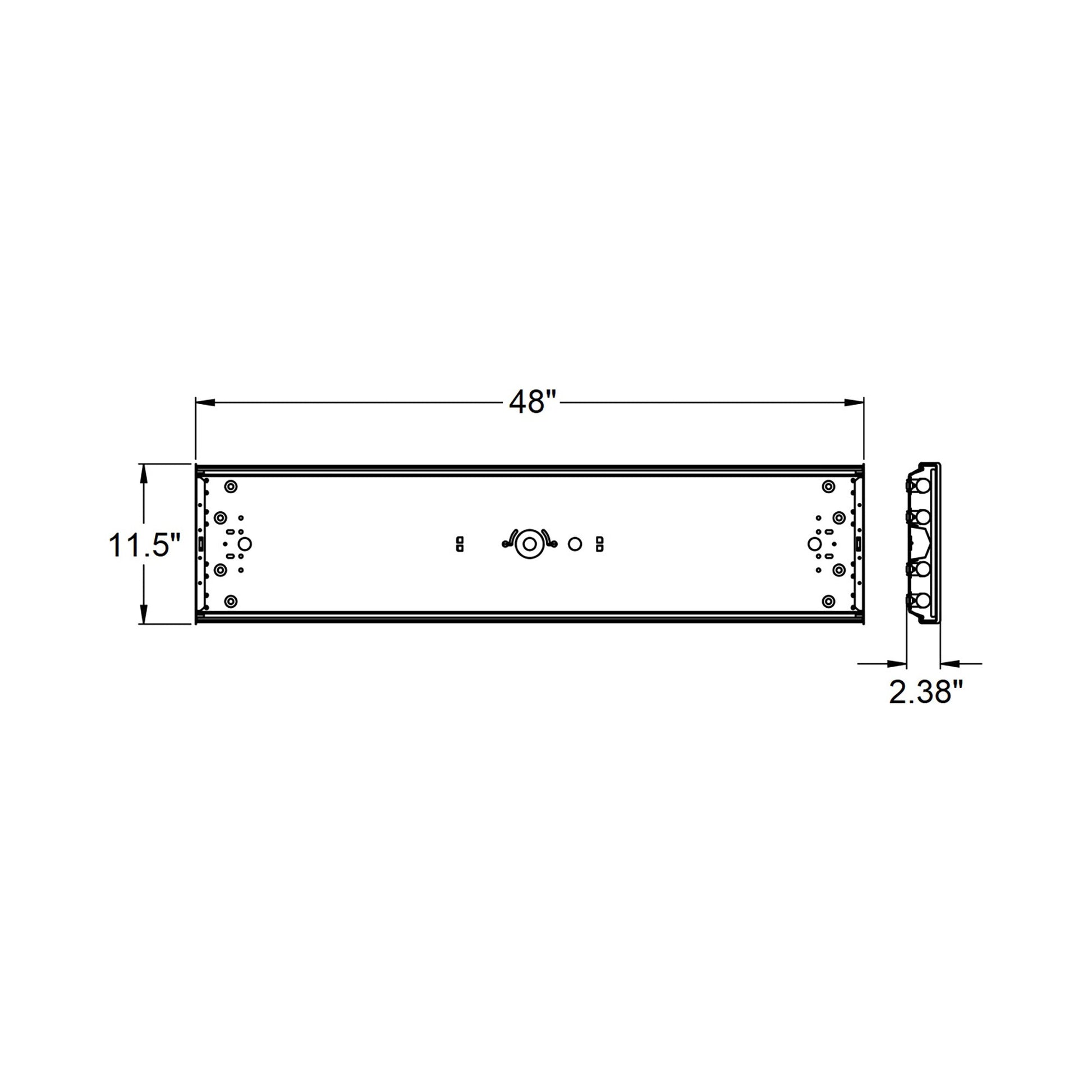 AFX Lighting LWL Tube Flush Mount Ceiling Light - line drawing.