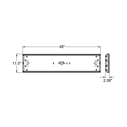 AFX Lighting LWL Tube Flush Mount Ceiling Light - line drawing.