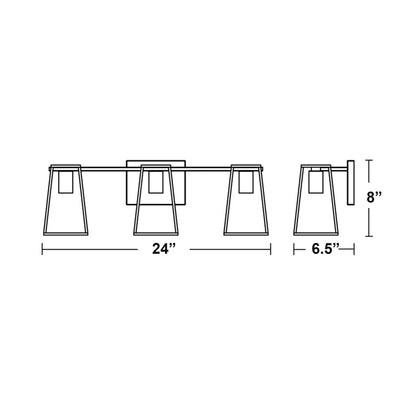 Lynn Bath Vanity Light - line drawing.