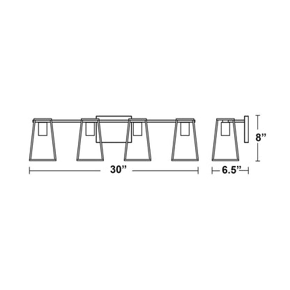 Lynn Bath Vanity Light - line drawing.