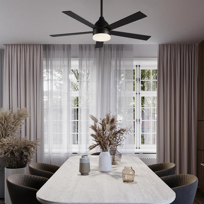 Maddox LED Ceiling Fan in dining room.