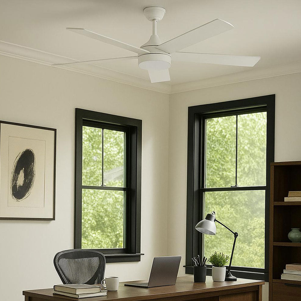 Maddox LED Ceiling Fan in home office.