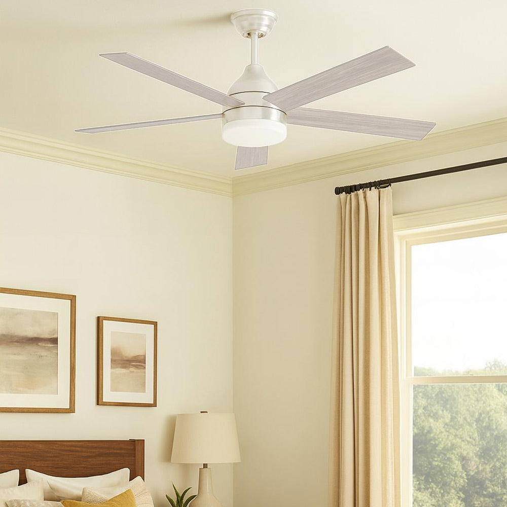 Maddox LED Ceiling Fan in bedroom.