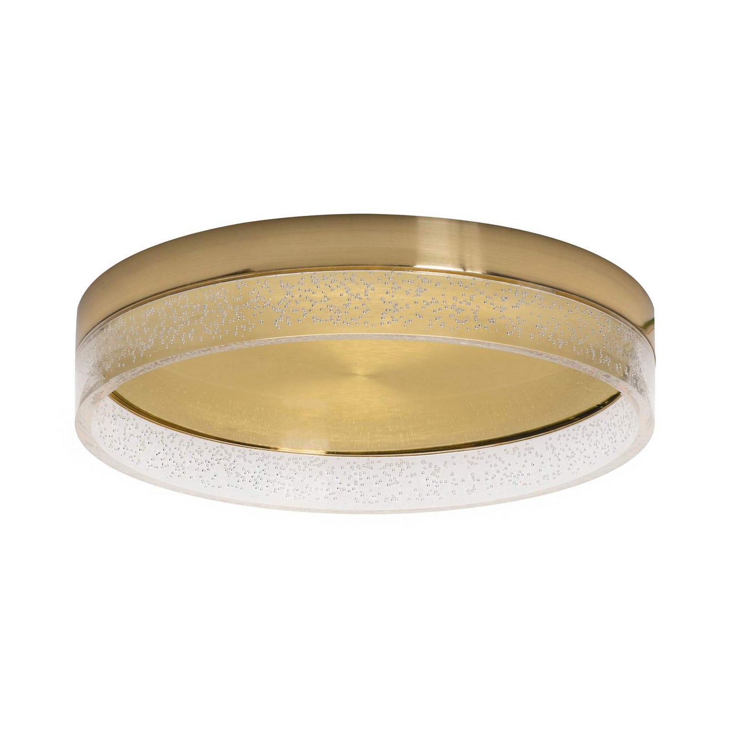 Maggie LED Flush Mount Ceiling Light in Satin Brass (15.75-Inch).