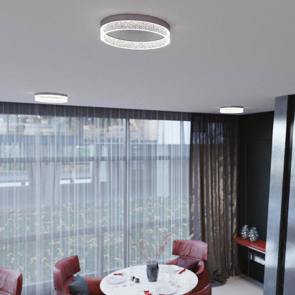 Maggie LED Flush Mount Ceiling Light in dining room.