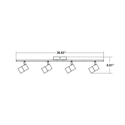 Metro LED Track Ceiling / Wall Light - line drawing.