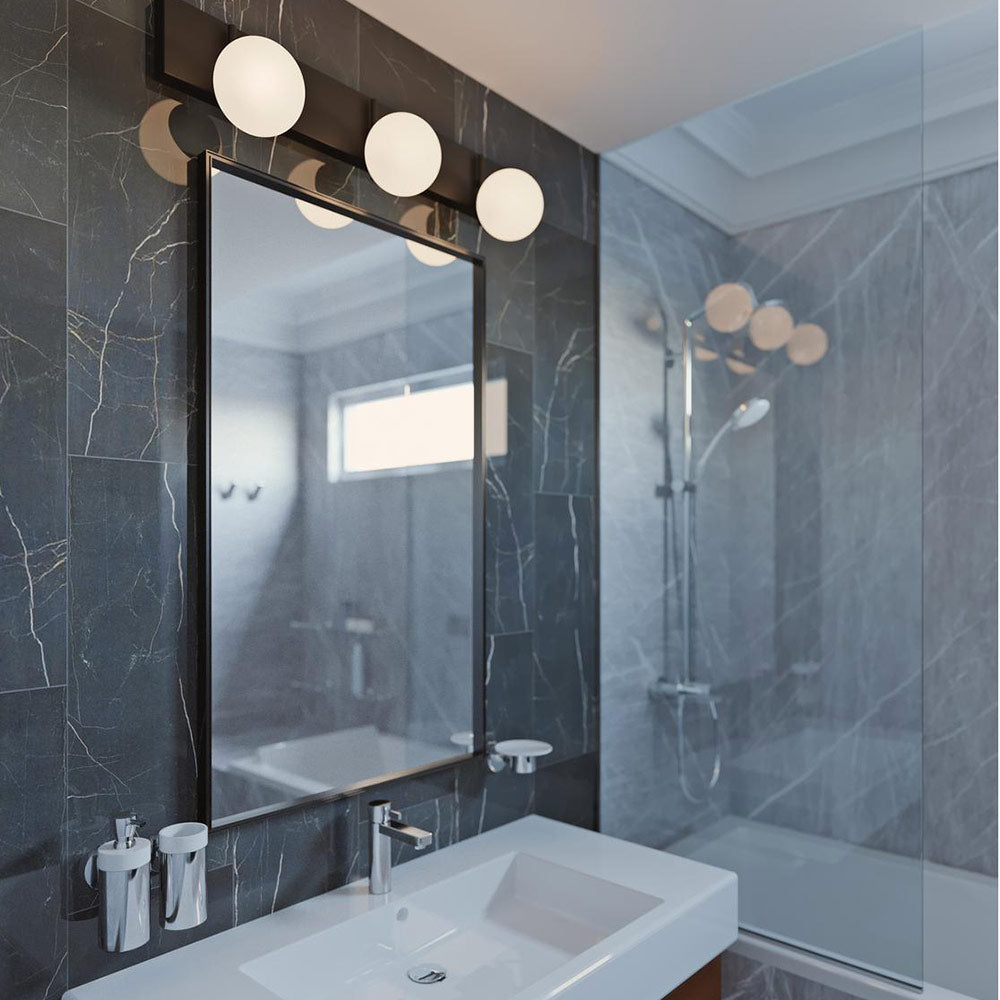 Metropolitan LED Bath Vanity Light in bathroom.