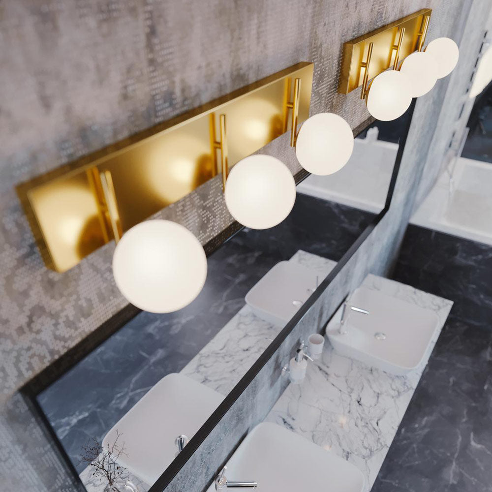 Metropolitan LED Bath Vanity Light in bathroom.
