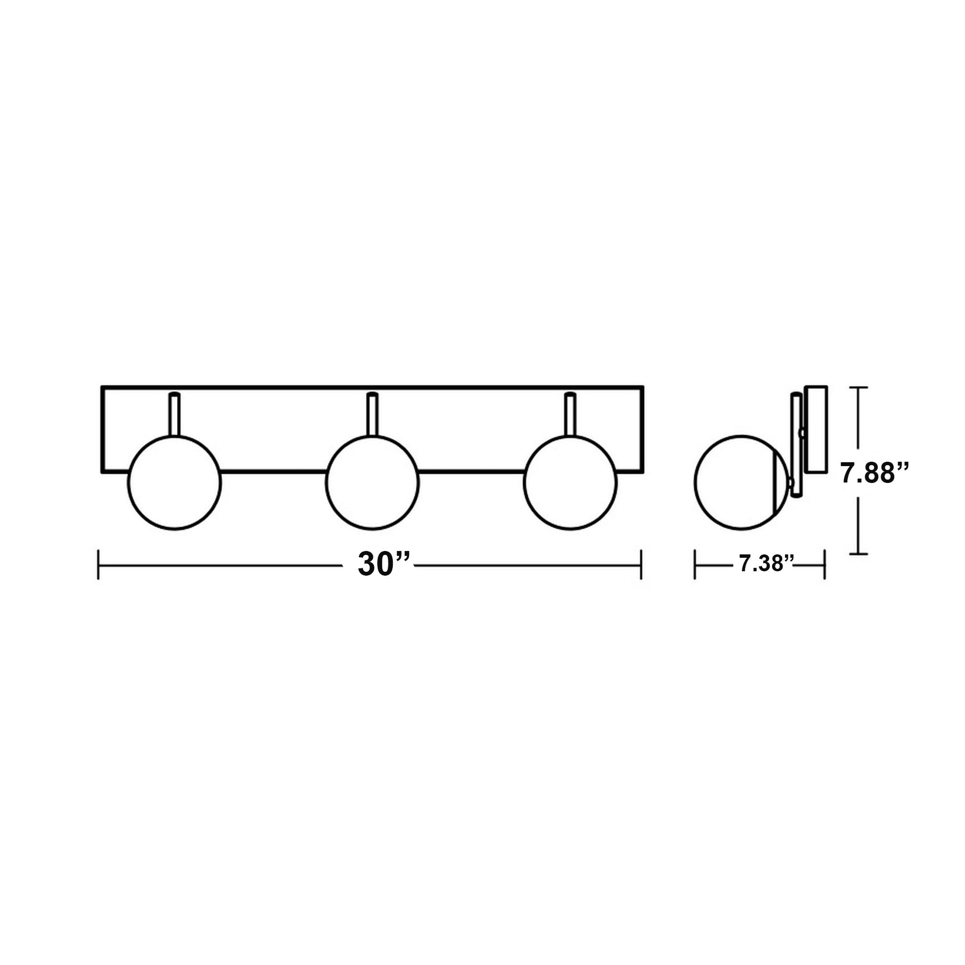 Metropolitan LED Bath Vanity Light - line drawing.