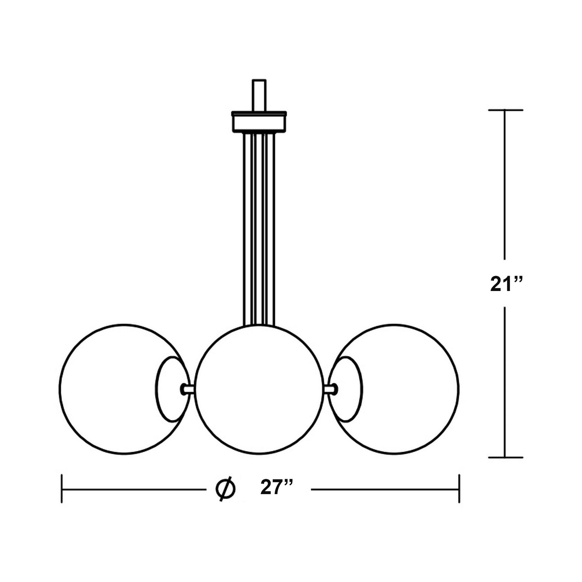 Metropolitan LED Pendant Light - line drawing.
