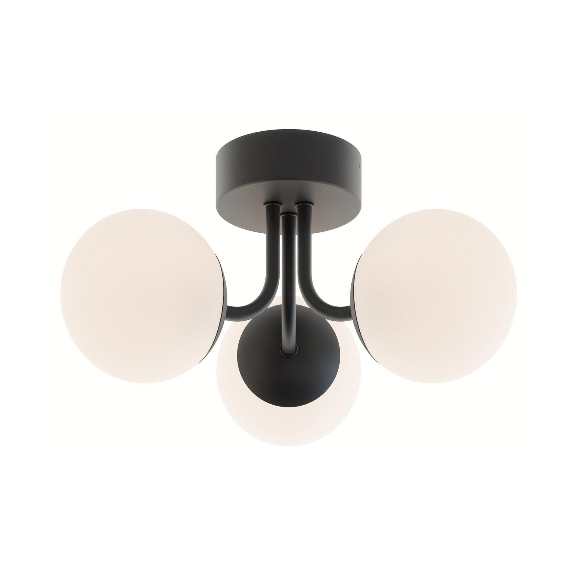 Metropolitan LED Semi Flush Mount Ceiling Light in Black.