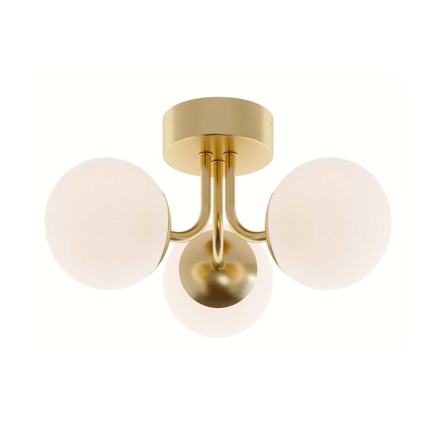 Metropolitan LED Semi Flush Mount Ceiling Light in Satin Brass.