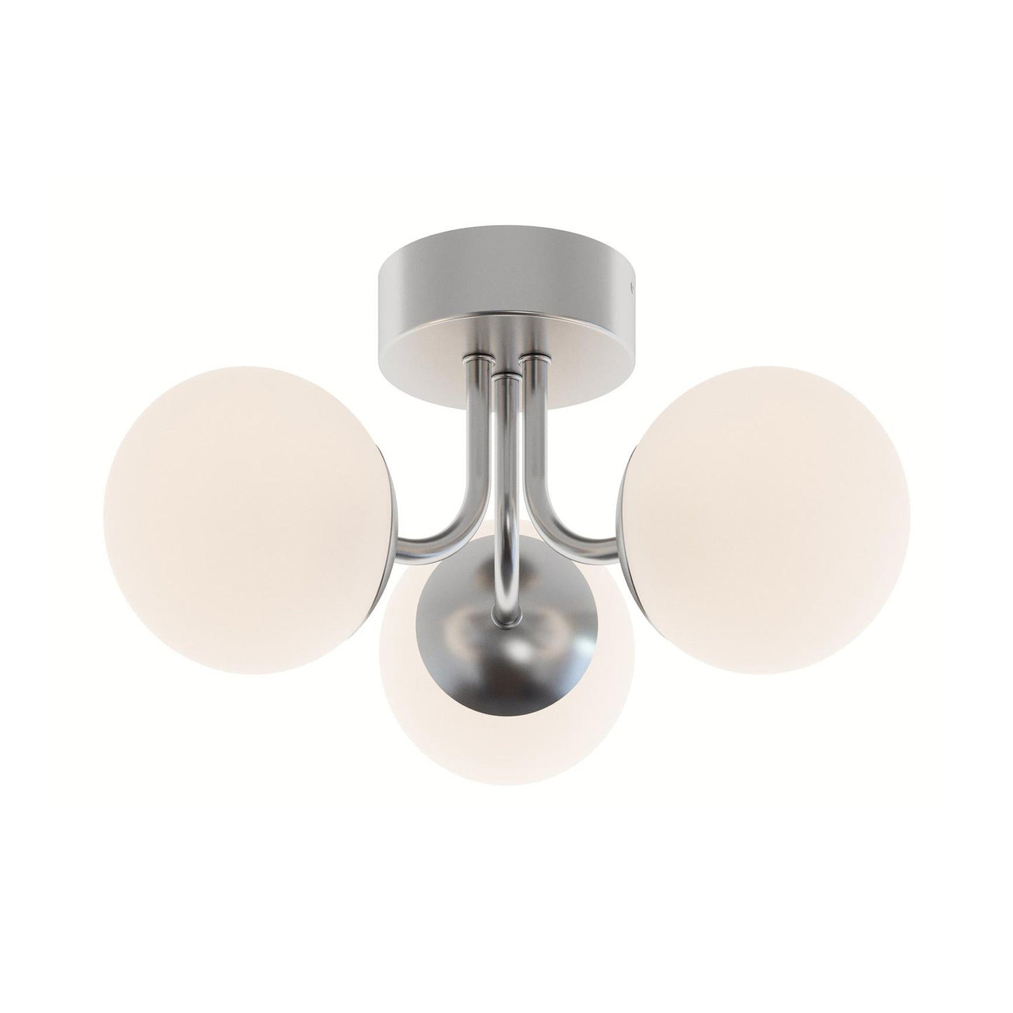 Metropolitan LED Semi Flush Mount Ceiling Light in Satin Nickel.