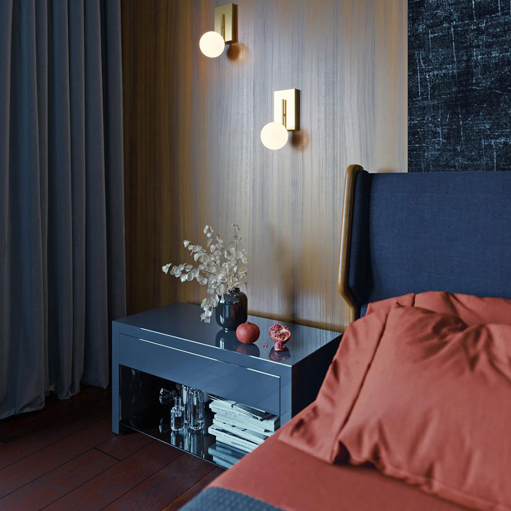 Metropolitan LED Wall Light in bedroom.