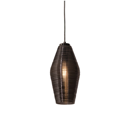Mila Pendant Light in Satin Nickel/Smoke.