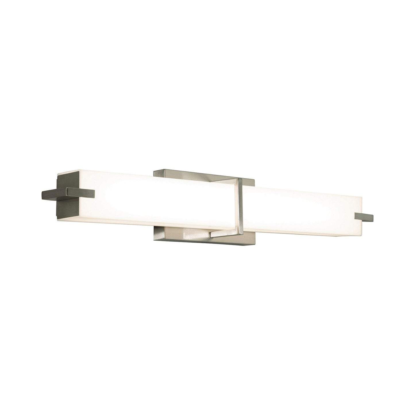 Miller LED Bath Vanity Light in Satin Nickel.