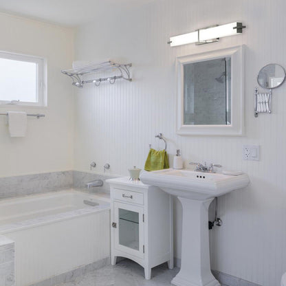 Miller LED Bath Vanity Light in bathroom.