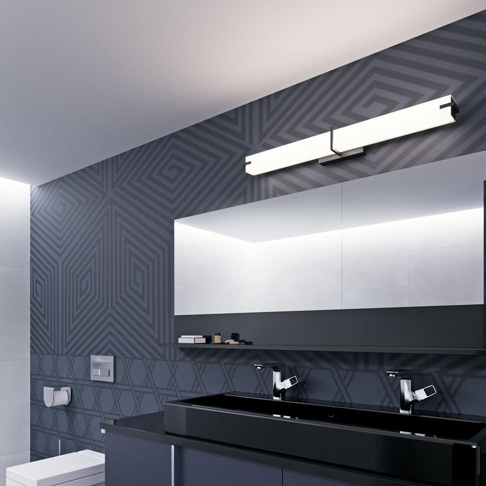 Miller LED Bath Vanity Light in bathroom.