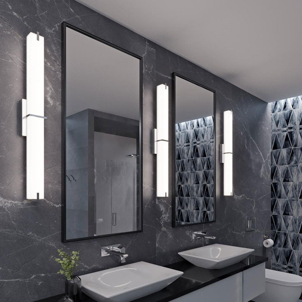 Miller LED Bath Vanity Light in bathroom.