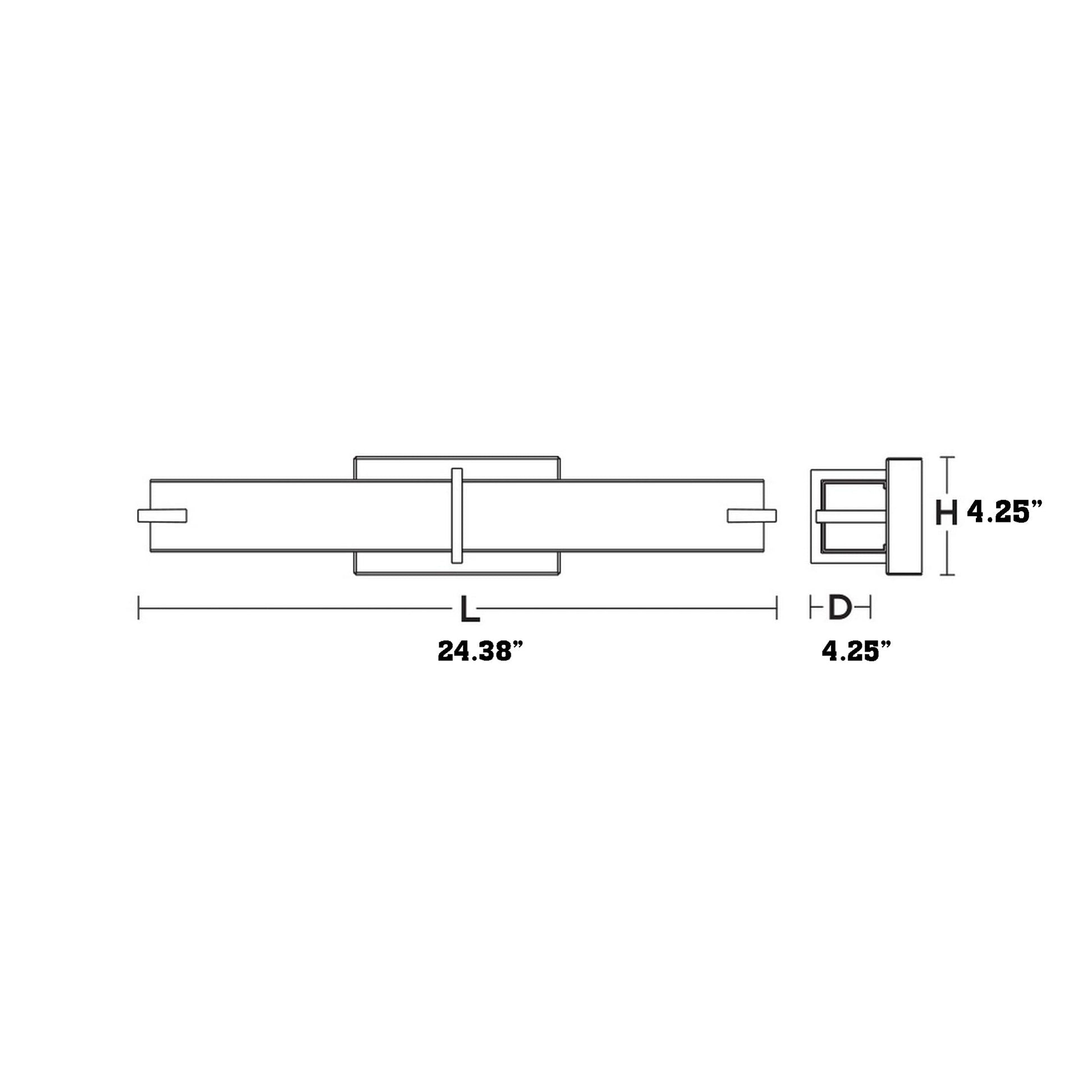 Miller LED Bath Vanity Light - line drawing.