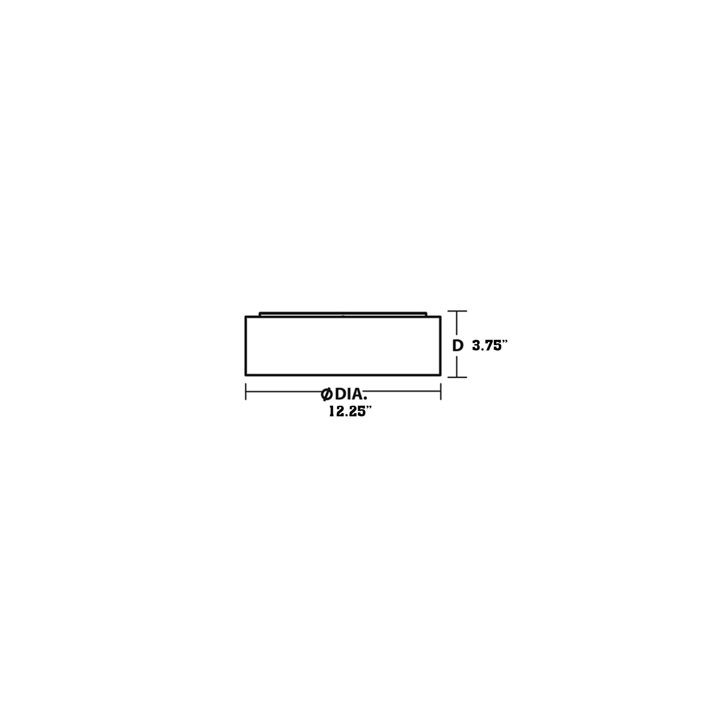 Montclair Flush Mount Ceiling Light - line drawing.