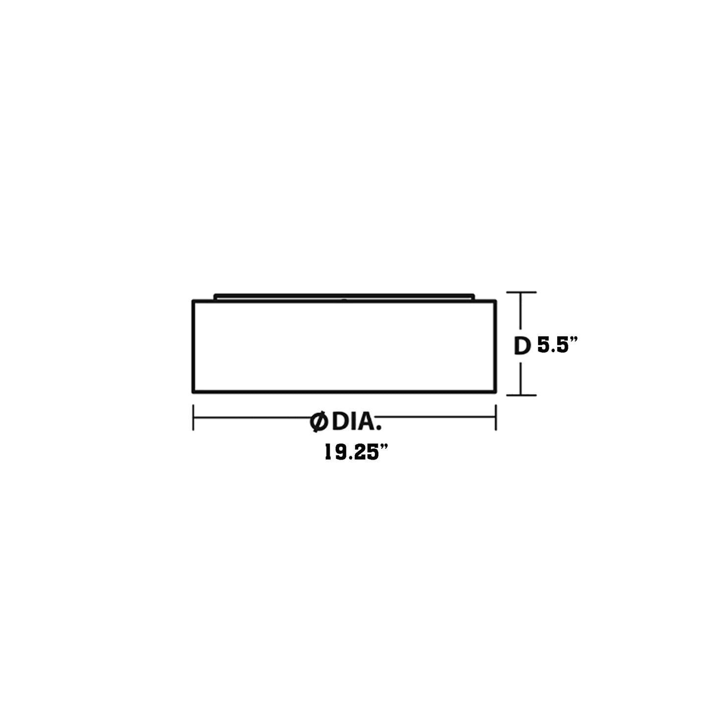 Montclair Flush Mount Ceiling Light - line drawing.