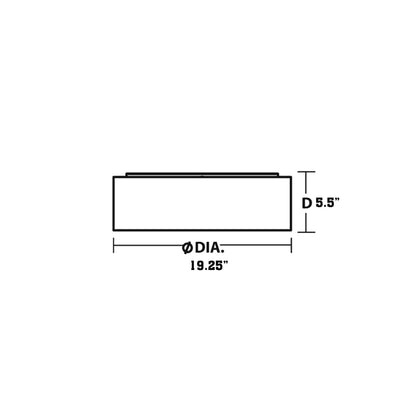 Montclair Flush Mount Ceiling Light - line drawing.