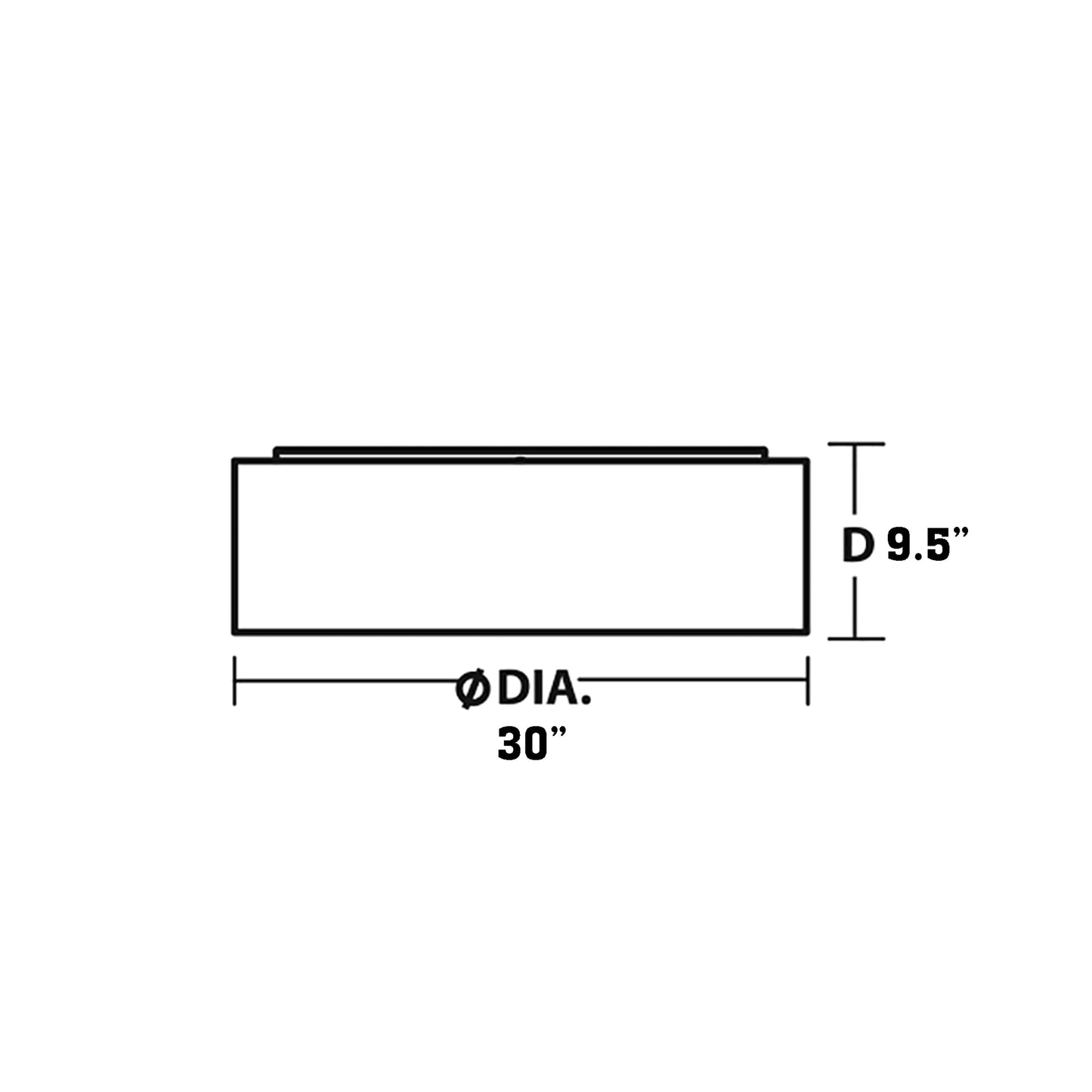 Montclair Flush Mount Ceiling Light - line drawing.