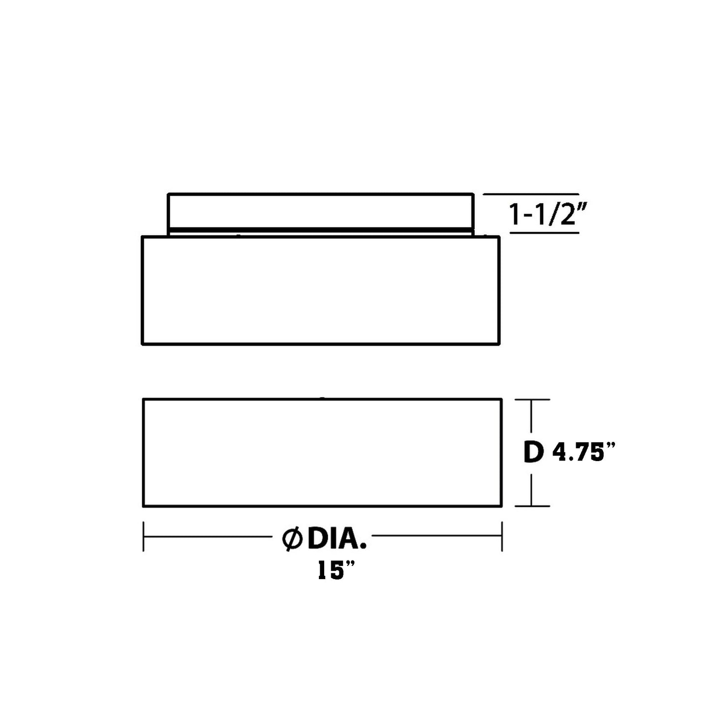 Montclair LED Flush Mount Ceiling Light - line drawing.