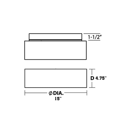 Montclair LED Flush Mount Ceiling Light - line drawing.