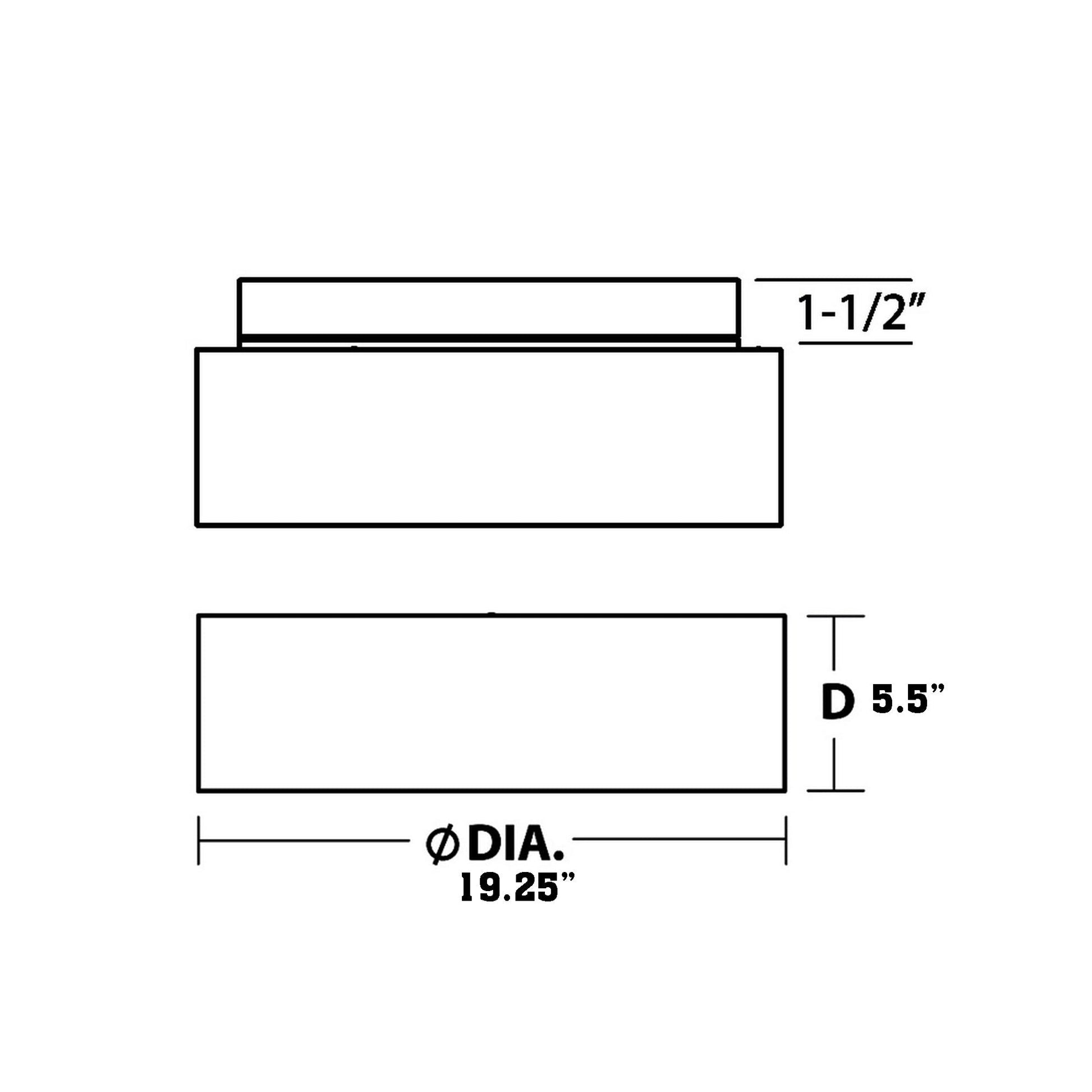 Montclair LED Flush Mount Ceiling Light - line drawing.