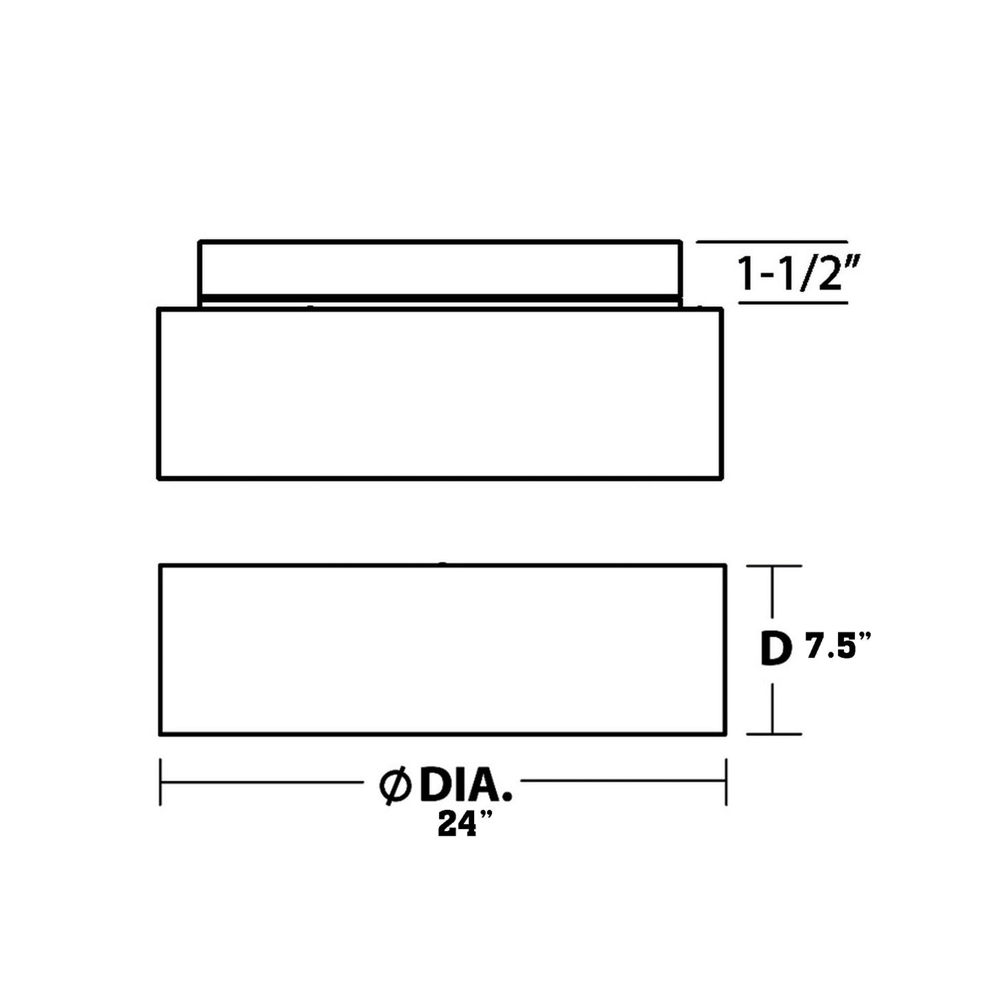 Montclair LED Flush Mount Ceiling Light - line drawing.