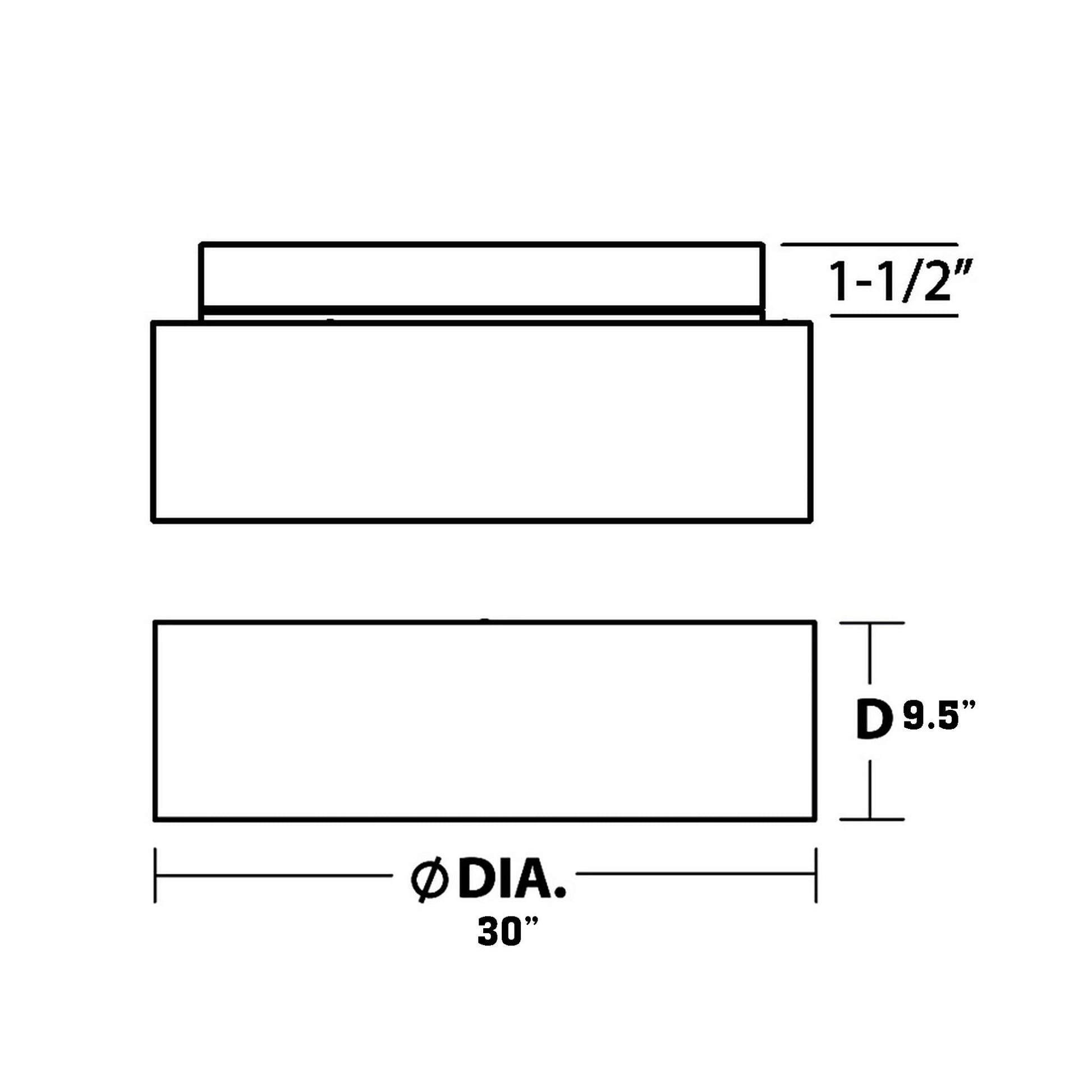 Montclair LED Flush Mount Ceiling Light - line drawing.